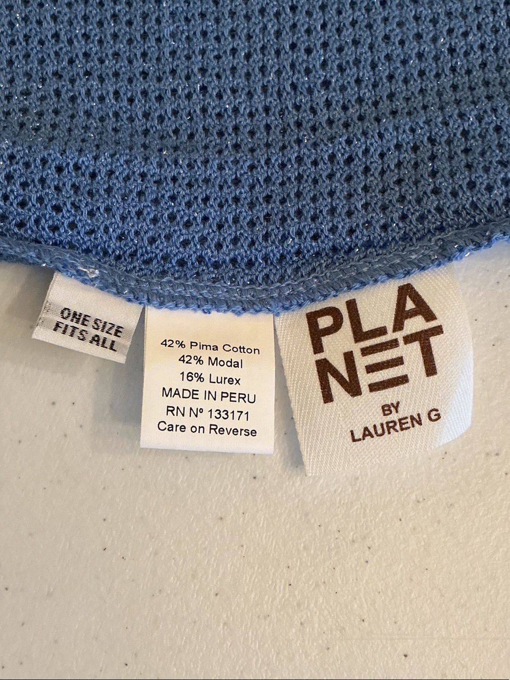 Planet by Lauren G Light Blue Knit Poncho Sweater